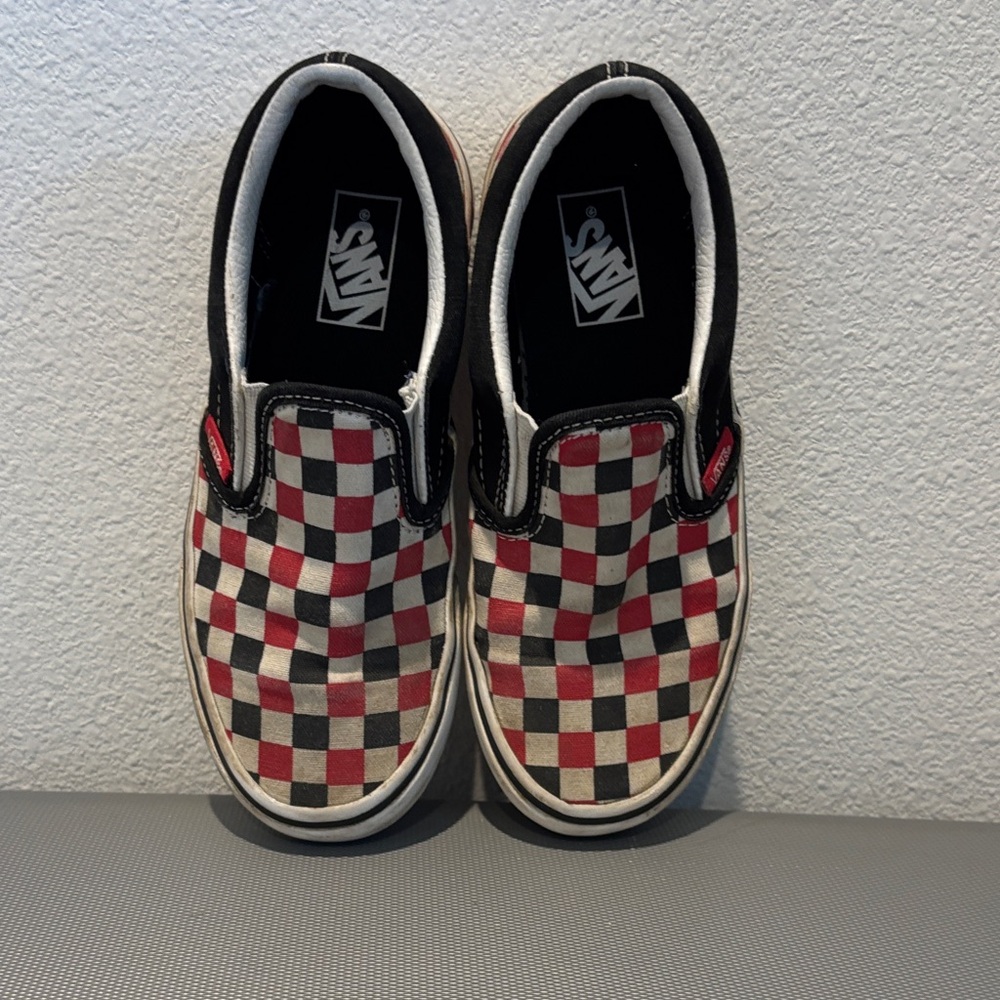 Vans Red and White Checkered Slip-Ons - Picture 3 of 7